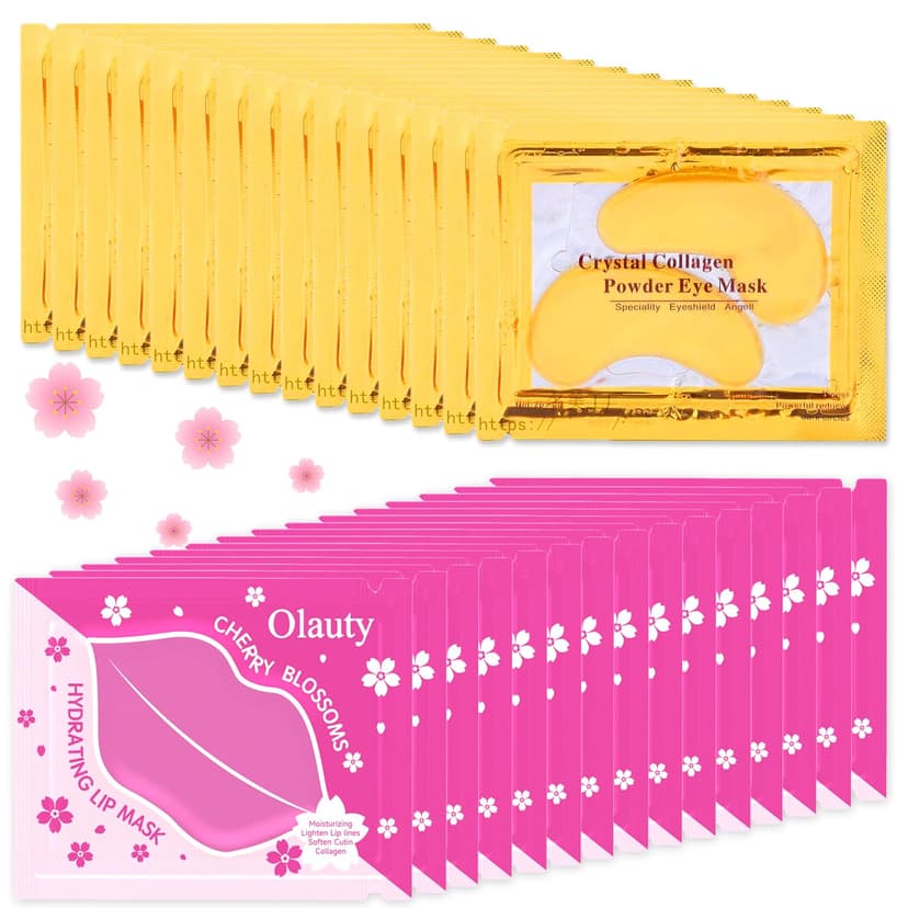 Eye Patches for Puffy Eye, Lip Mask Pads Reduce Fine Line, Hydrating Self-Care for Spa Nights, Bridal Parties & Bulk Gifts 30 Pairs 24K Gold Eye Masks & Lip Masks, for Spa & Bachelorette Favors B0D8Q8BVGP