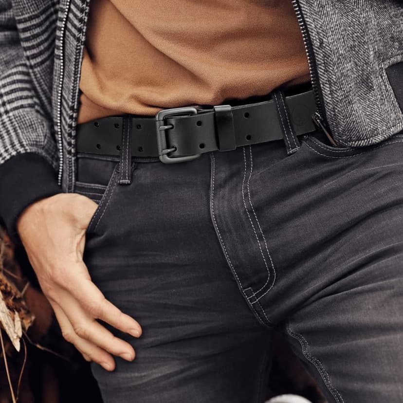 CHAOREN Work Belts for Men Heavy Duty - 1.5" Full Grain Leather Belt Casual - Fully Adjustable, Double Prong