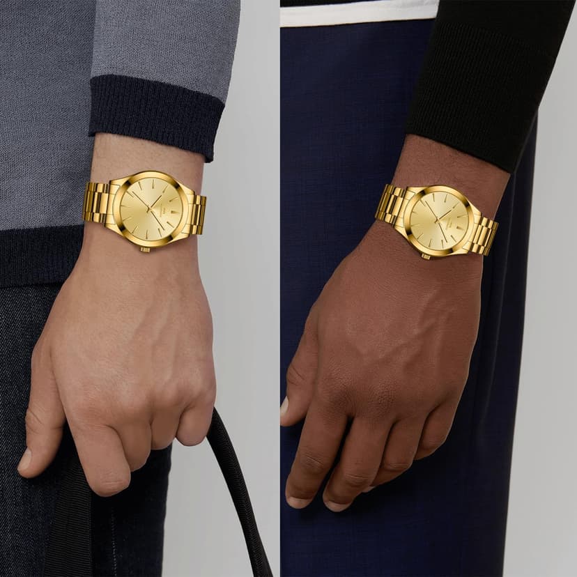 LN LENQIN Mens Watches Waterproof Stainless Steel Watch for Men Analog Quartz Fashion Business Designer Wristwatch