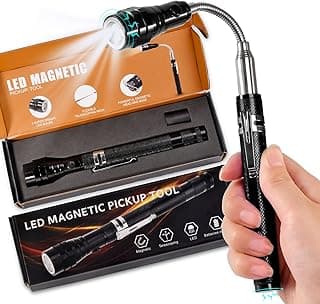 Magnetic Flashlight Gifts for Men Stocking Stuffers for Men Adults Pickup Tool Cool Extendable Magnet Telescoping Gadgets Christmas Birthday for Dad Him Husband Boyfriend Grandpa Handyman Mechanics