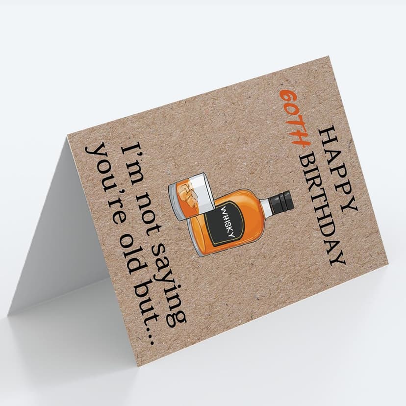 Funny 60th Birthday Cards Gifts for Women Men Her Him, 60 Year old Birthday Decorations for Dad Mom Husband Wife