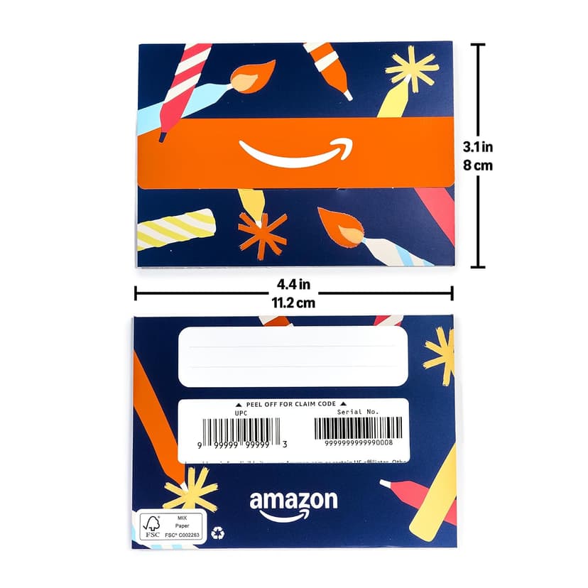 Mini Envelope - Birthday Amazon Physical Gift Card B0DMNNL62T