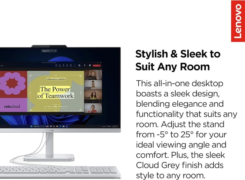 Lenovo IdeaCentre Everyday Tasks 24" Full HD All-in-One Desktop Computer • Lifetime Office 365 for The Web • Intel 4-Cores • 512GB External and 256GB SSD • 8GB RAM • Keyboard and Mouse • Windows 11