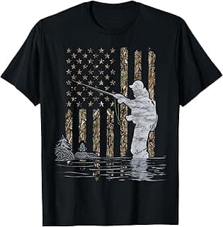 Fly Fishing Fisherman American Flag Camouflage Fly Tying T-Shirt