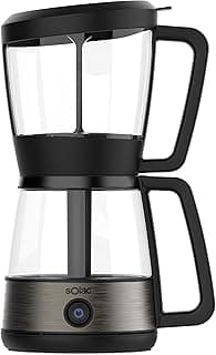 SOLAC SIPHON BREWER 3-in-1 Vacuum Coffee Maker, Tea Brewer & Water Boiler, Brushed Stainless Steel and Black, 30 oz