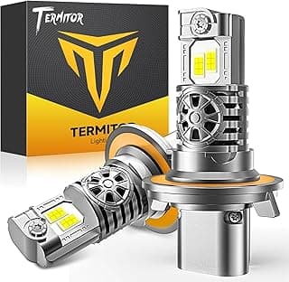 Termitor 2026 9008/H13 Light Bulbs High/Low Beam, 50,000LM 1200% Brightness, 60K+ Hours Lifespan, 6500K Cool White, Real 1:1 Mini Size, 3Min+ Quick In