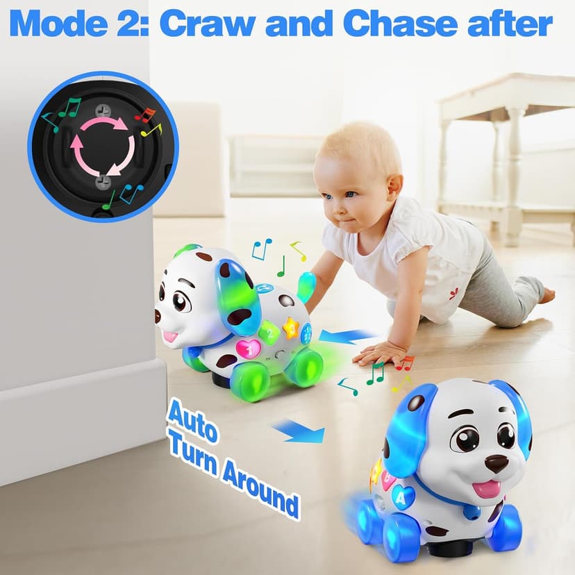 HumorPlay Musical Puppy Baby Toy 6-12-18 Month, Crawling & Walking Toys for 1 Year Old Boy Girl Gifts, Birthday Gift for 1 Year Old Boy Toy, Bilingual Infant Present for 6 7 8 9 10 Month B0DLFV6YPR