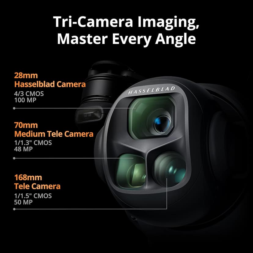 DJI Mavic 4 Pro 512GB Creator Combo with RC Pro 2, Flagship Tri-Camera Drone with 100MP 4/3 CMOS Hasselblad Camera, 51-Min Max Flight Time, Three Batteries, Charging Hub, Professional, Gray
