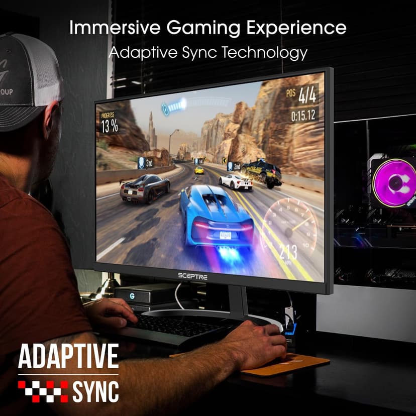 Sceptre IPS 27 Inch 2K 2560 x 1440p QHD 75Hz DisplayPort HDMI 99% sRGB Build-in Speakers Machine Black (E275W-QPT)