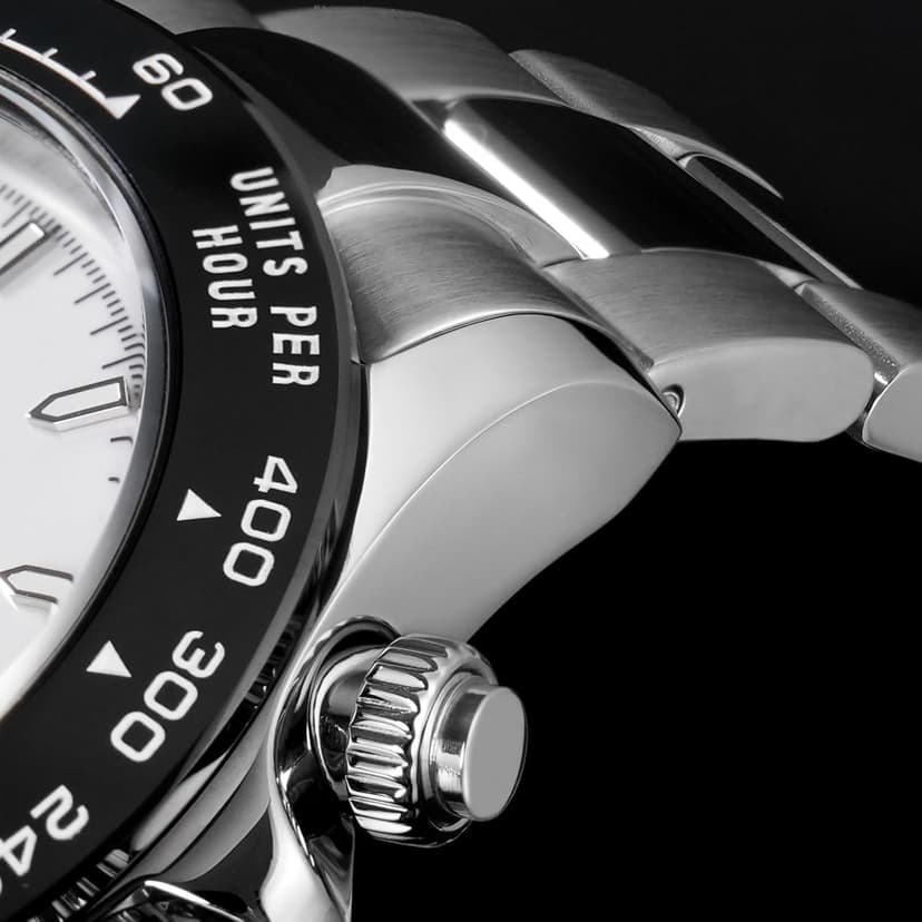 watchdives Chronograph Watch, WD16500 V2 Quartz Men Watches Japan VK63 Meca-Quartz Movement 38mm Sapphire Crystal Wristwatch 100M Waterproof Sport Watch, Stainless Steel Bracelet