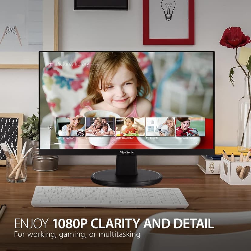 ViewSonic VS2247-MH 22 Inch 1080p Monitor, 100Hz Refresh Rate for Smooth Home and Office Viewing, Eye Care Technology, Thin Bezels, HDMI, and VGA Inputs