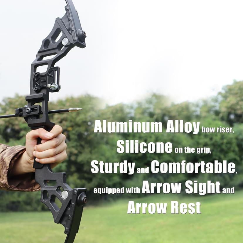 Archery Bows and Arrows Set for Adults, Recurve Bow Set for Adult Beginner & Youth, Takedown Hunting Bow and Arrow Set Outdoor, 30 40 Lbs Right Hand, Aluminum Alloy Bow Riser