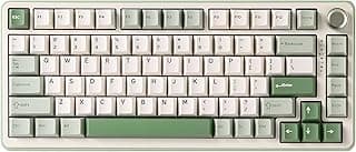 YUNZII B75 PRO Wireless Mechanical Keyboard,75% Layout with Knob,Hot Swap Gasket Structure,Creamy Pre-lubed Switches,RGB Backlit,Bluetooth/Type-C/2.4G for Win/Mac (Matcha Green, Cocoa Cream V2 Switch)