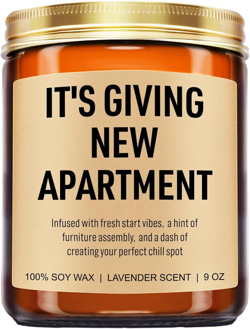 Funny Housewarming Candle, New Apartment Gifts, First Apartment, 1st Apt. Must Haves - Cute House Warming Gifts New Home for Men, Women, Couples - Closing Presents for Home Buyers - 9 oz