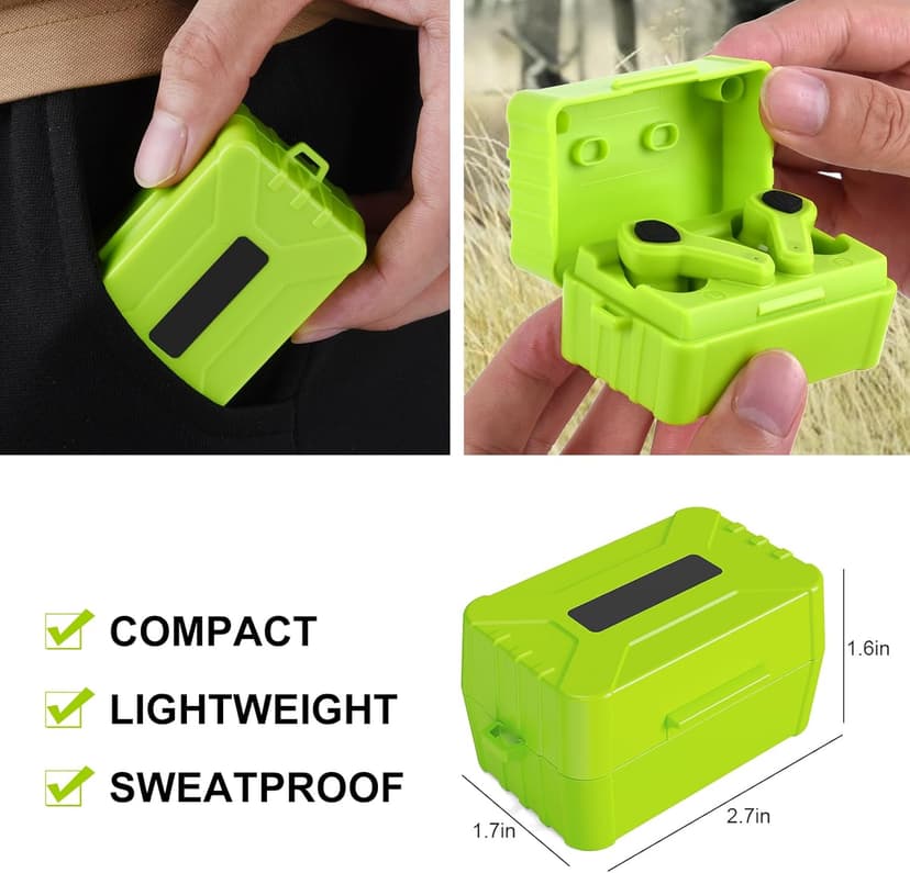 Electronic Shooting Ear Protection Earplug Active Noise Cancelling Earbuds for Shooting & Hunting, NRR 24dB, in Ear Hearing Protection for Gun Range (Green)