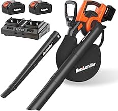MAXLANDER Cordless Leaf Blower & Vacuum with Bag, 3-in-1 Brushless Battery Powered Leaf Vacuum Mulcher 40V 170MPH 360CFM 5 Speeds Leaf Blowers for Lawn Care 2x4.0Ah Battery & Charger Included