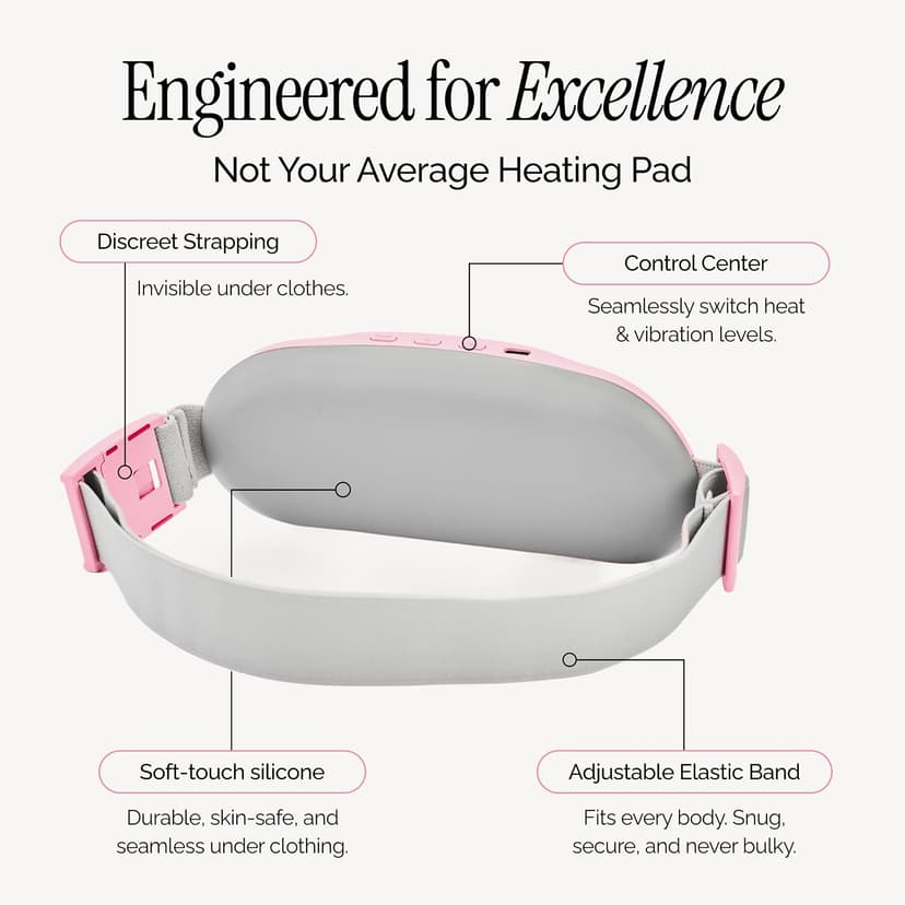 Menstrual Heating Pad for Period Cramps – Portable Heating Pad for Period Cramps Relief with Heat & Massage, Wearable Cordless Warmer for Pain Relief, Rechargeable & Wireless for Women B0F9TVN9PR