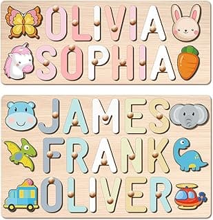 Name Puzzles for Toddlers 1-3, Personalized Wooden Name Puzzle, Custom Baby Gifts for Birthday Christmas, Baby Montessori Learning Toys for 1-3 Year Old B0CY7RC96K