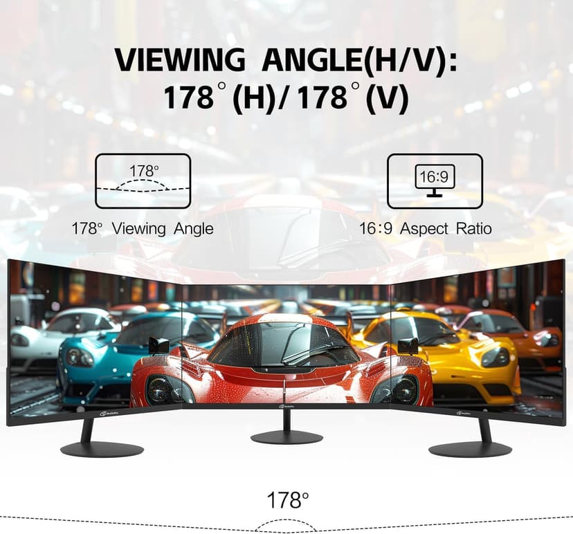 ArcticPro 24inch Computer Monitor, FHD 1080p, 144Hz Office and Gaming Monitor, IPS, Adaptive Sync, 110% sRGB, 1ms, 3-Sided Frameless, Ultra Slim, VESA Mountable, Anti-Blue Light Design, HDMI, DP