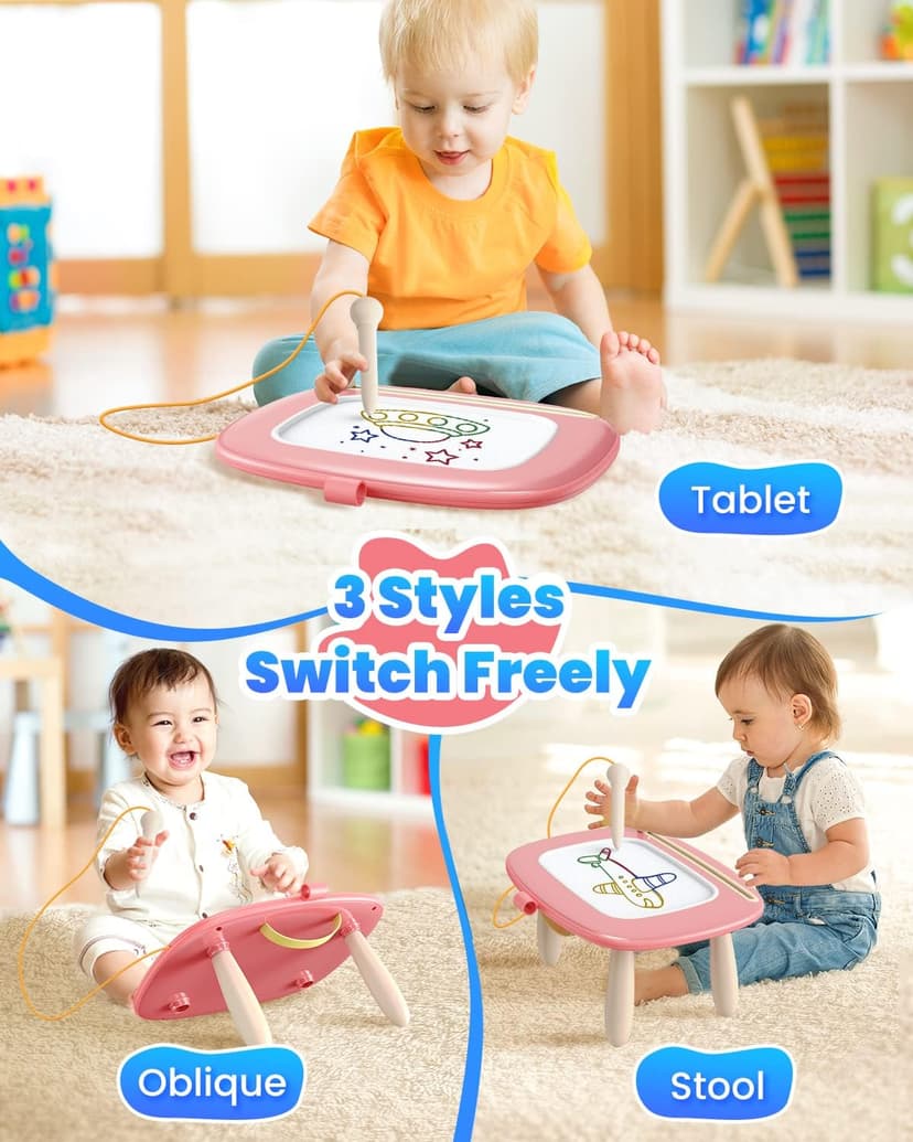 Seimome Magnetic Drawing Board, Toddler Girl Toys for 1-3 Year Old, Doodle Board Learning and Educational Kids Toys- Pink B0BZ4H7T9N