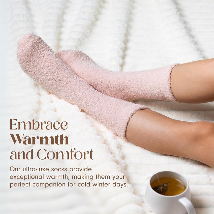 Plush, Breathable Soft Slipper Socks for Women - Comfy Sleep Socks for Self Care, Birthday Gifts Unboxme Gifts Warm & Cozy Ultra-Luxe Cloud Fuzzy Socks, Gifts for Women B0CWYDFXS3