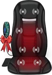 Snailax Vibration Back Massager with Heat, Seat Massager with 8 Vibrating Motors & 5 Modes, Chair Massager Cushion, Massage Pad for Chair, Office, Gifts for Mom