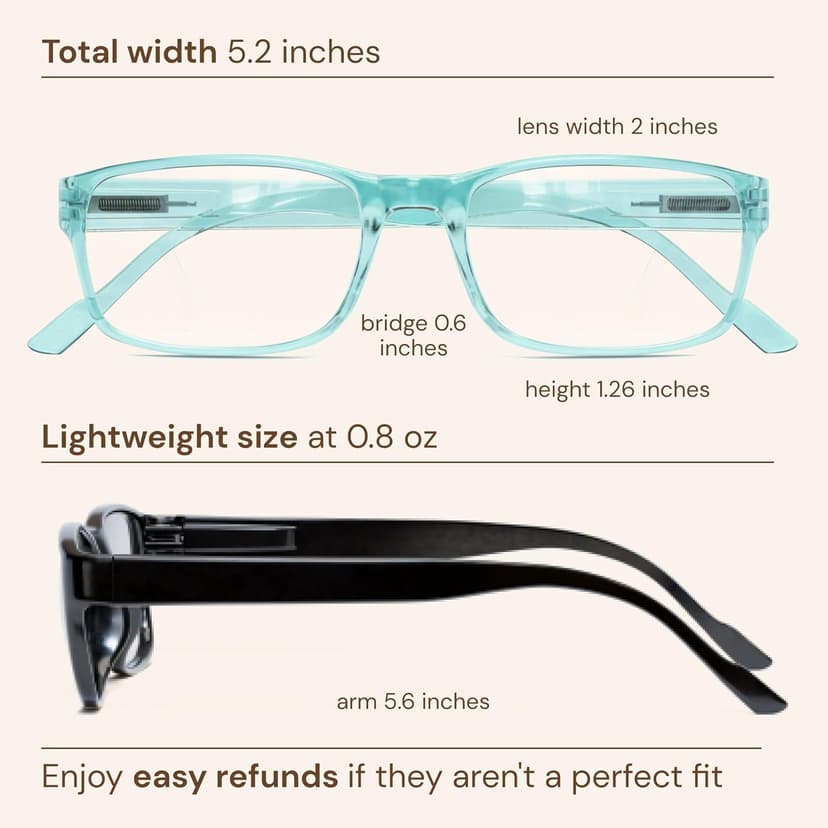 Gaoye 2.0 Professional Reading Glasses for Women for All Day - Computer Readers with Blue Light Protection - Value Pack
