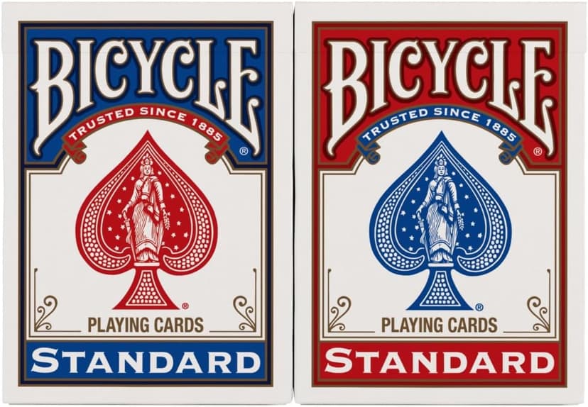 Bicycle Standard Playing Cards, Standard Poker Size Deck of Cards, Red & Blue (2 Pack), Classic Cards for Poker, Blackjack, Family Game Night & Card Games, Fun for All Ages