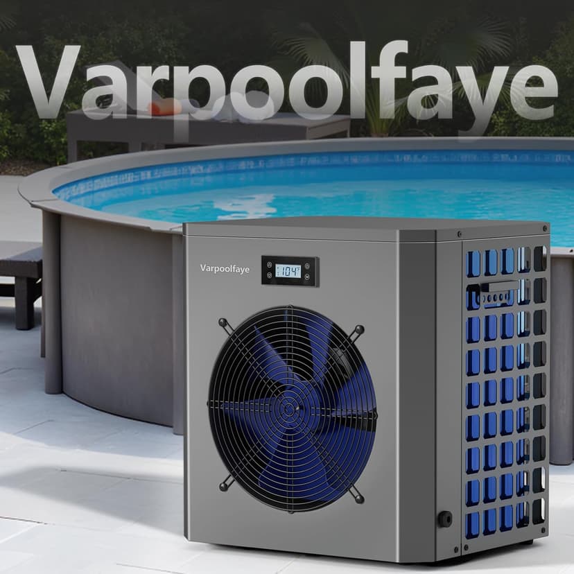 16000 BTU Swimming Pool Heat Pump 5000 Gallon Electric Pool Heater for Above Ground Pool 5KW Heating or Cooling WiFi Control Timer Pool Heater 120V 60Hz