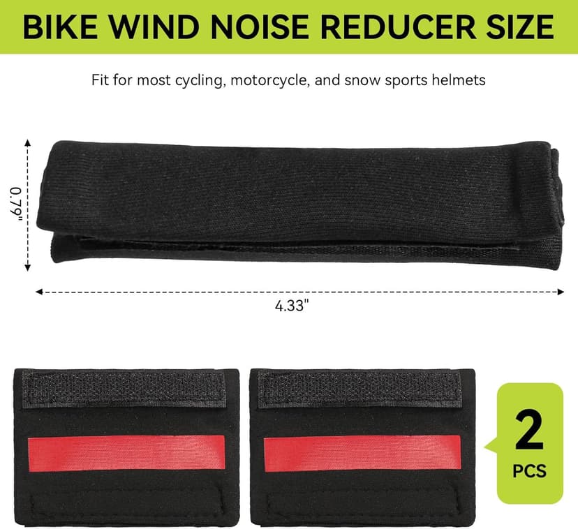 Cycling Wind Noise Blocker for Bike Helmet, Wind Noise Reducer Helmet Attachment, Wind Noise Reduction Accessories for Biking, Cycling Ear Wind Protection, 2 PCS