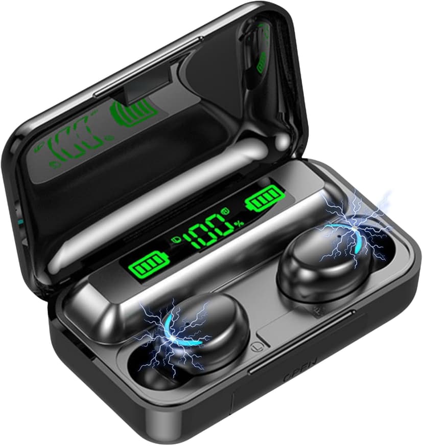 BSWLMDD Wireless Earbuds, Bluetooth 5.3 Headphones, Touch Control Noise Cancellation, HiFi Stereo with LED Display Charging Case, Suitable for Fitness/Running/Work