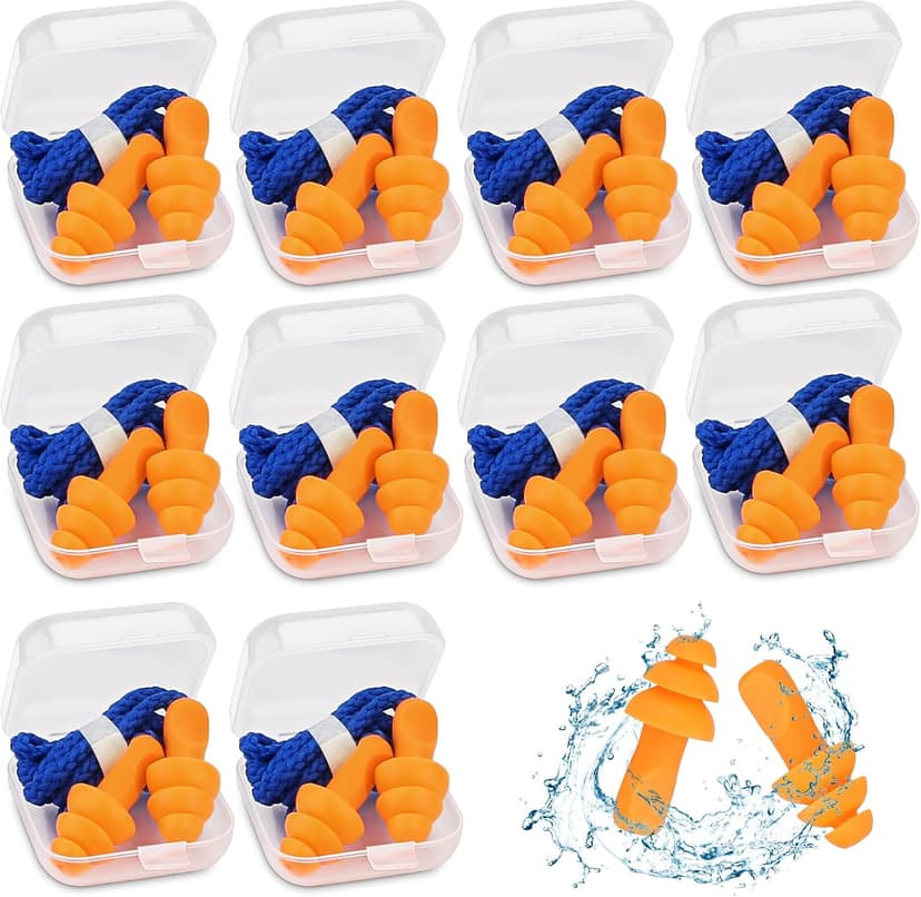 Shooting Ear Protection for Gun Range, 10 Pairs Ear Plugs for Noise Reduction, Hearing Protection for Shooters, Ear Plugs for Shooting, Silicone Ear Plugs