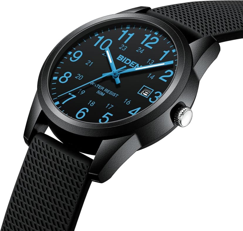 LN LENQIN Mens Watches Analog Quartz Sports Unisex 30M Waterproof Nurse Watch for Men Women Medical Professionals Military Time with Second Hand Glowing Easy to Read Dial