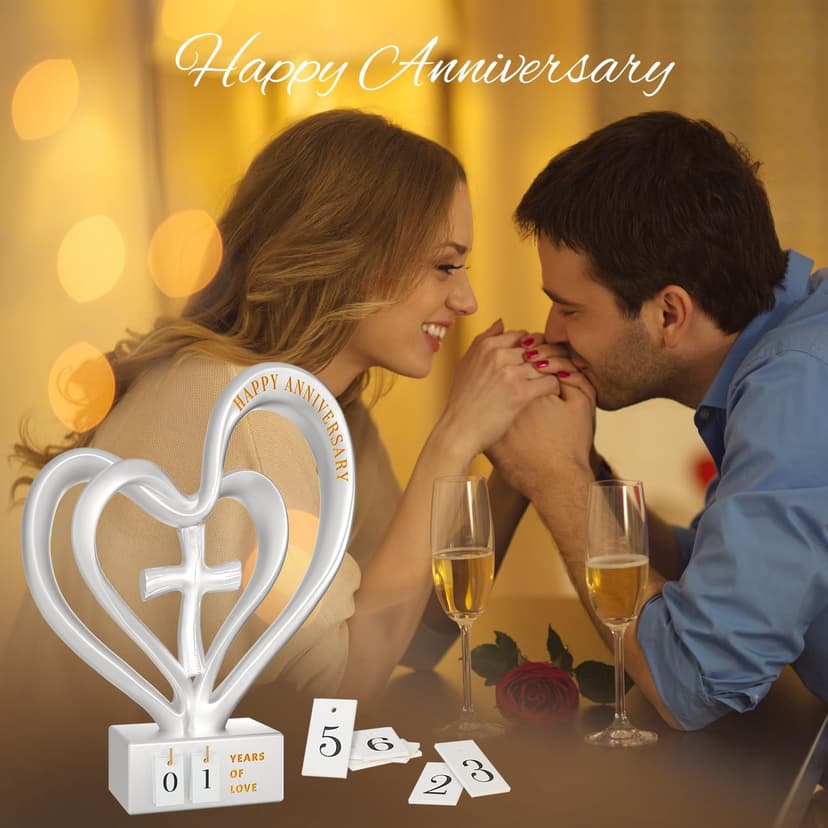 Wedding Anniversary Heart Sculpture Gifts Best for Couple Parents Wife Husband Unique 10th 25th 50th Anniversary Wedding Gift Ideas