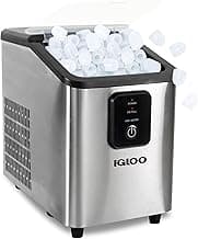 Igloo Portable Ice Maker with Scoop - Countertop Ice Maker with LED Control Panel & 1.5 Quart Water Tank - Ice Cube Maker Produces 26 Lbs. of Ice in 24 Hours with 9 Large or Small Cubes in 7 Minutes