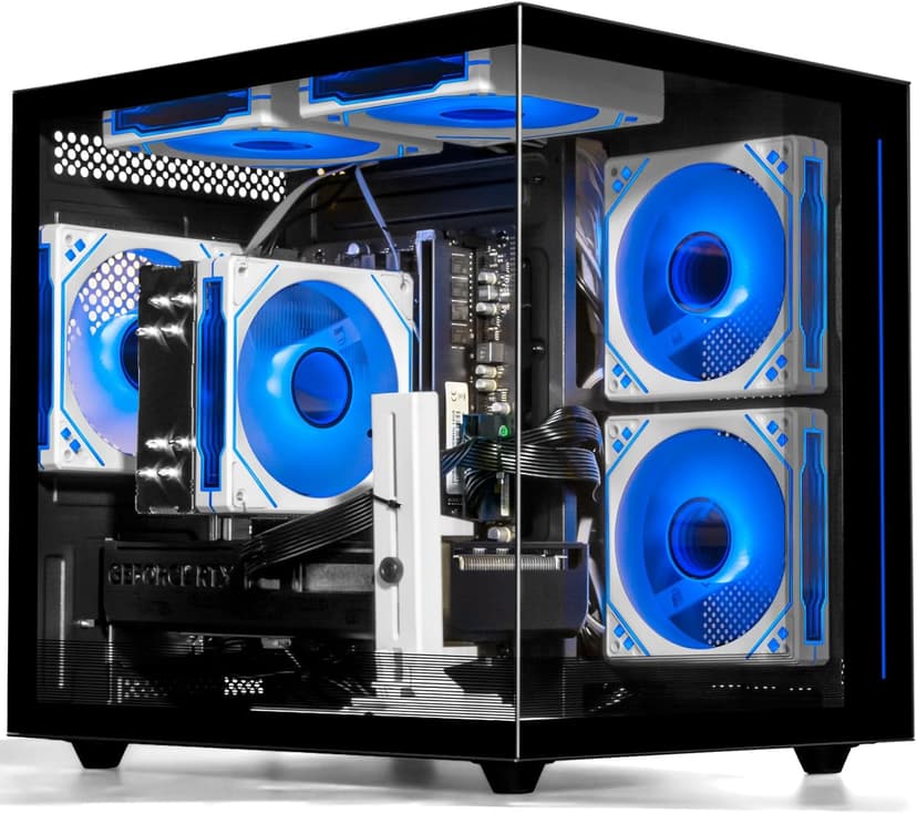 WIWB Gaming PC Desktop Ryzen 7 5700X, GeForce RTX 5060, 32G DDR4 RAM, 1TB NVME SSD, Prebuilt Tower Computer for Gaming, Home VR (Black)