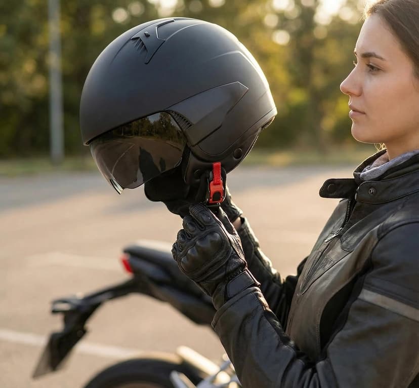 Westt Open Face Motorcycle Helmet, 3/4 Motorcycle Helmet DOT Approved, Lightweight Moped Helmet with Built-in Sun Visor, Quick Release Strap, Removable Washable Liner, Scooter Helmet for Adults