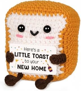 A Little Toast to Your New Home - Mini Handmade Crochet Toast, Funny Housewarming Gifts New Home New Apartment, House Warming Gifts New House for Women Men Friend B0FCB6HYL9