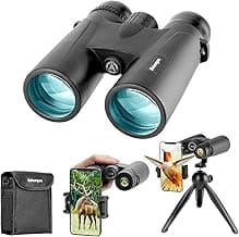 Adorrgon 12x42 HD Binoculars for Adults High Powered with Phone Adapter, Tripod and Tripod Adapter - Large View Binoculars with Clear Low Light Vision - Binocular for Bird Watching Cruise Travel