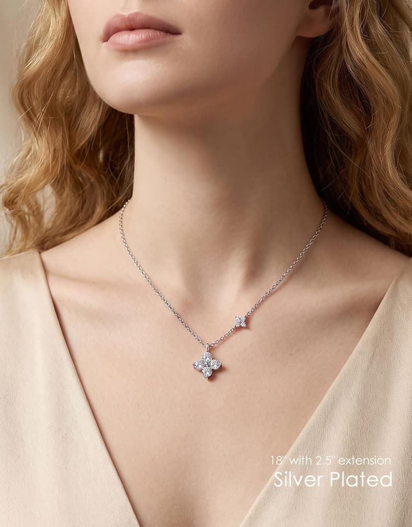 18K Gold Silver Plated Necklace as Gifts for Mom Her Girlfriend Wife Grandma on Birthday Anniversary Valentines Mothers Day Preserved Real Rose Gifts for Women with Necklace B0GZYXYMWR