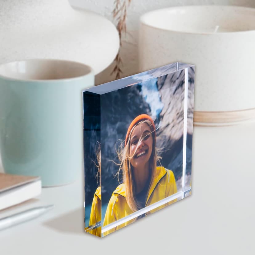 Acrylic Photo Block, Custom Photo Gifts, 3.5x3.5" | 0.6" Thick | Personalized Acrylic Print B0DBQVK5H1