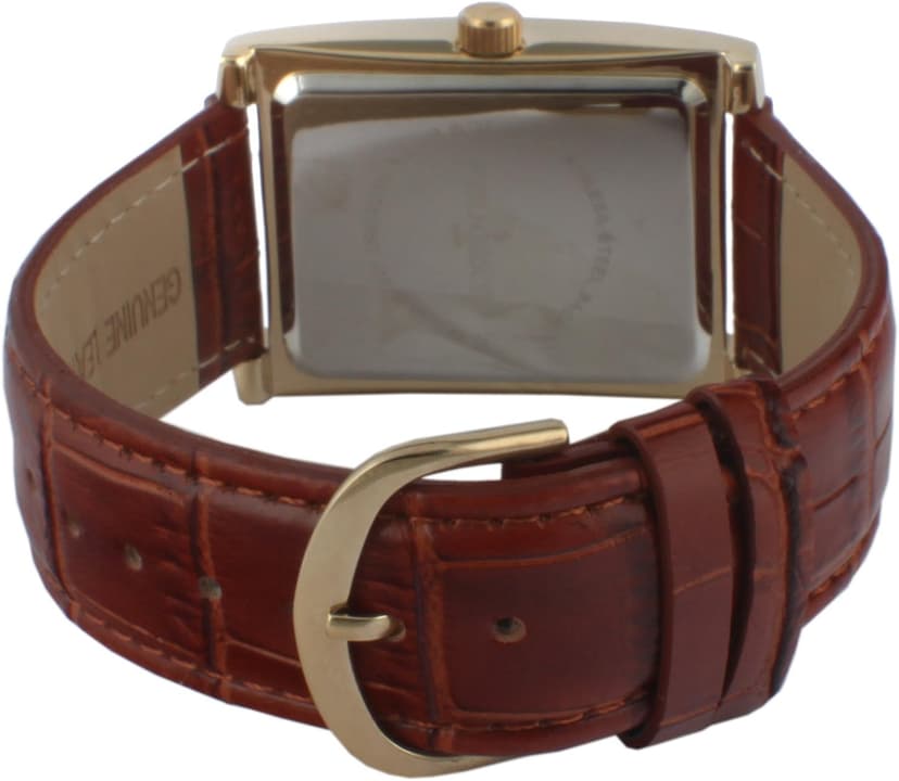 Peugeot Men’s Vintage Tank Shape 14K Gold Plated Wrist Watch with Roman Numeral Dial