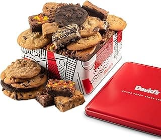 David’s Cookies Gourmet Assorted Cookies and Brownies Gift Basket - 12 x 1.5oz fresh baked cookies and 10 x 2oz individually wrapped brownies - Great for Sharing, Ideal Gift for All Special Occasions