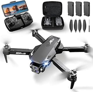 4K Drones with Camera for Adults,Foldable Drone for Beginners with 3 Batteries 36-Min Flight Time,HD FPV Transmission Drone,Mini RC Quadcopter with Gesture Selfie,One Key Start,Altitude Hold,3D Flips,3 Speed Modes Easier to use,Black