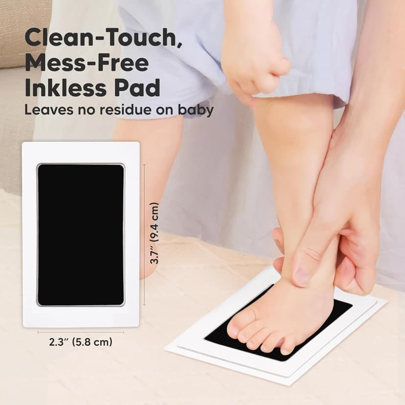 Newborn Keepsake, Dog Nose, Paw Print Kit, Clean Touch Ink Pads, Baby Handprints Footprints Kit, New Mom Gifts 4pk Inkless Baby Hand and Footprint Kit, Mess Free Ink Pads (Jet Black, R) B08N6KWS7T