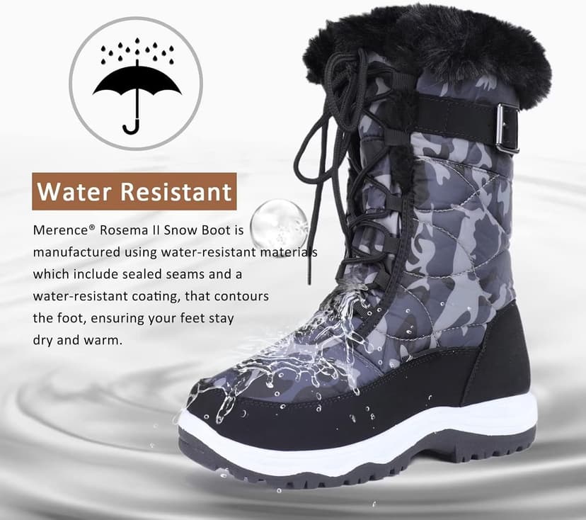 CIOR Women's Waterproof Winter Snow Boots Warm Faux Fur Lined Anti-Slip Cold Weather Boots