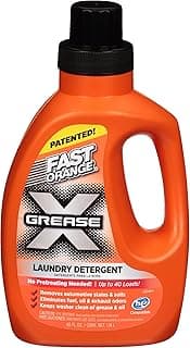 Fast Orange 22340 Fast Orange Grease X Mechanic's Laundry Detergent Liquid, 40 Fl. Oz. Stains, Soils & Odor Eliminator for Clothes, Heavy Duty Formula & Degreaser to Deep Clean Active Wear Clothing