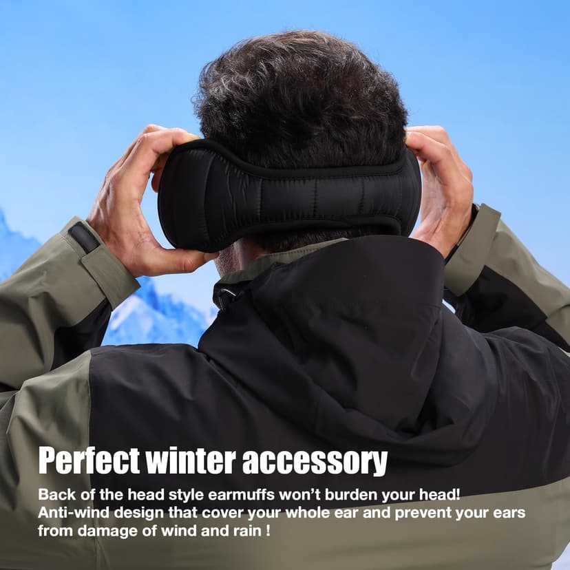 Dwenarry Winter Warm Ear Muffs Unisex Foldable Ear Warmers Adjustable fleece Earmuffs for Men Women Cold Weather 1/2 Pack