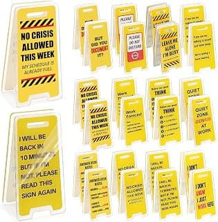 Funny Office Desk Signs 18 Pack – Mini Acrylic Message Holders, Desk Decor & Gag Gifts for Coworkers, Boss & White Elephant B0FPCJ5KS3