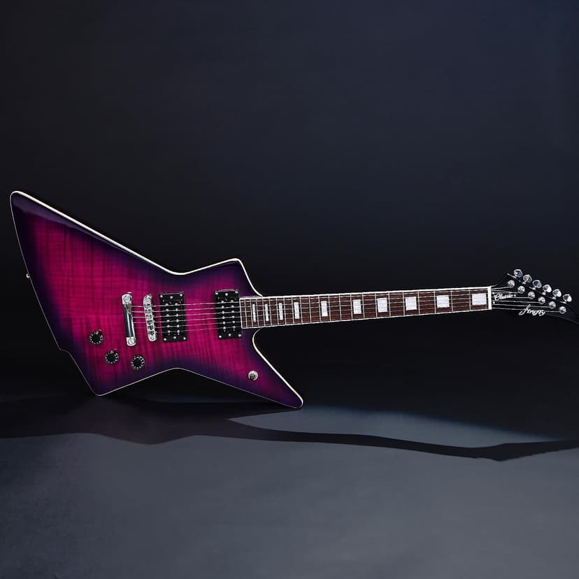 Firefly FFLX Solid Body Electric Guitar,Mahogany Guitar body,Stainless steel and ball end frets,rosewood fretboard(Purple Color)